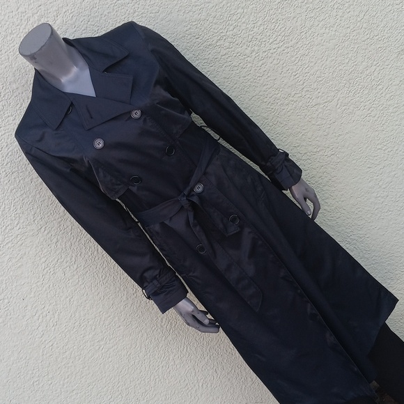 LIZ CLAIBORNE PETITES (UKRAINE) VINTAGE DOUBLE-BREASTED TRENCH COAT (LADIES) - Picture 10 of 17
